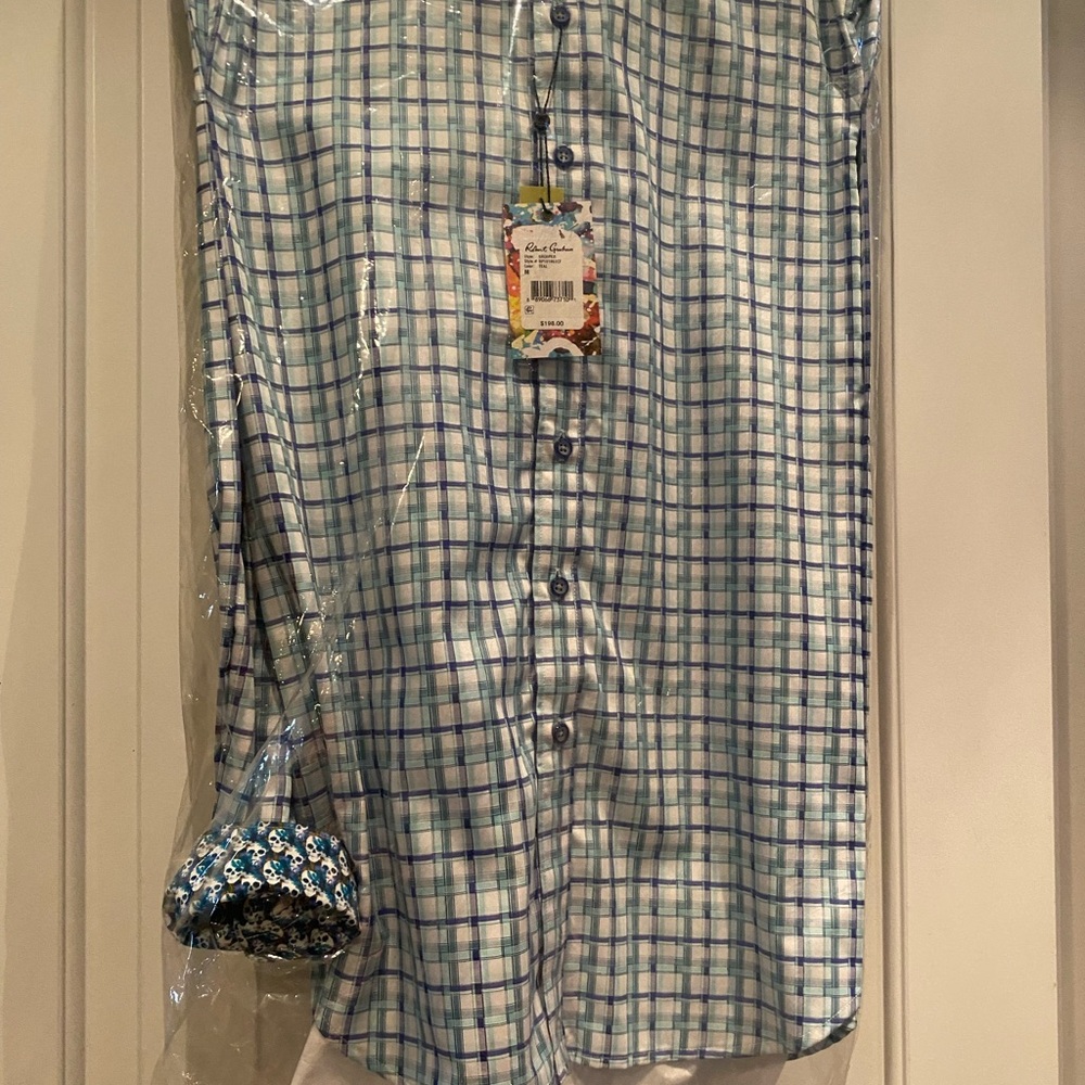 Robert Graham Grouper Teal button down